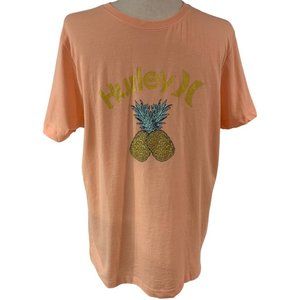 Large Hurley Men's Pineapple Peach‎ Color Short Sleeve New Tshirt